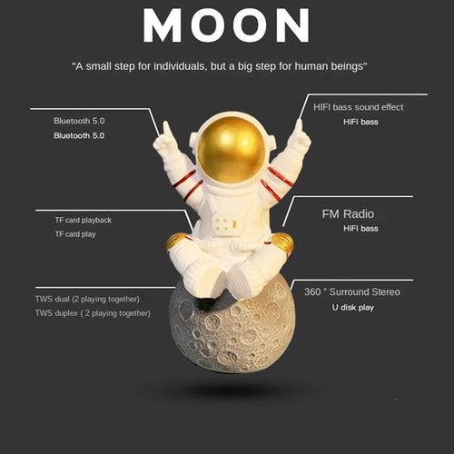 Altavoz Bluetooth Astronauta - Figura Decorativa con Sonido Estéreo y Bajos - Regalo Original de Cumpleaños