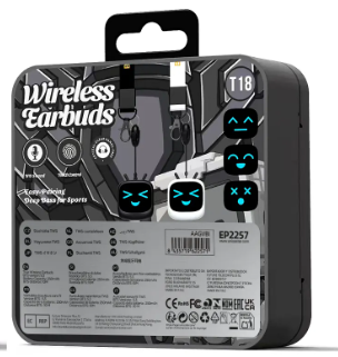 Auriculares inalámbricos PREMIUM Blanco,cara Sonriente