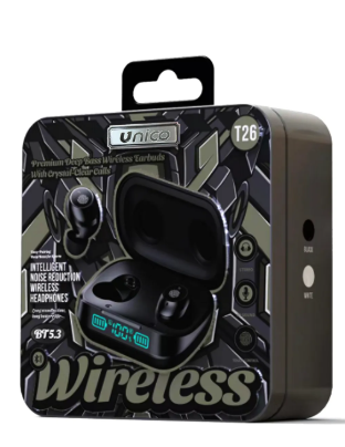 Auriculares inalámbricos PREMIUM color NEGRO con cancelación de ruido inteligente.