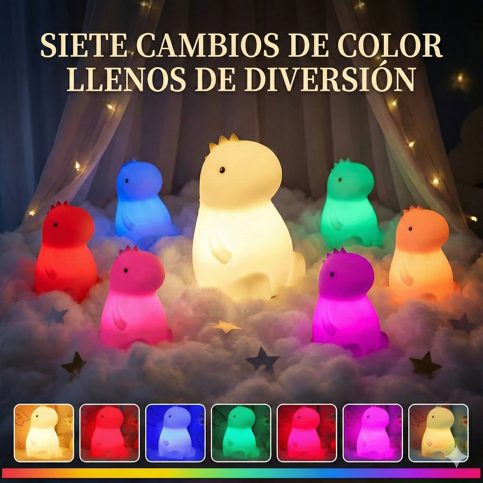 SweetNight: Lámpara Quitamiedos Soft Dino