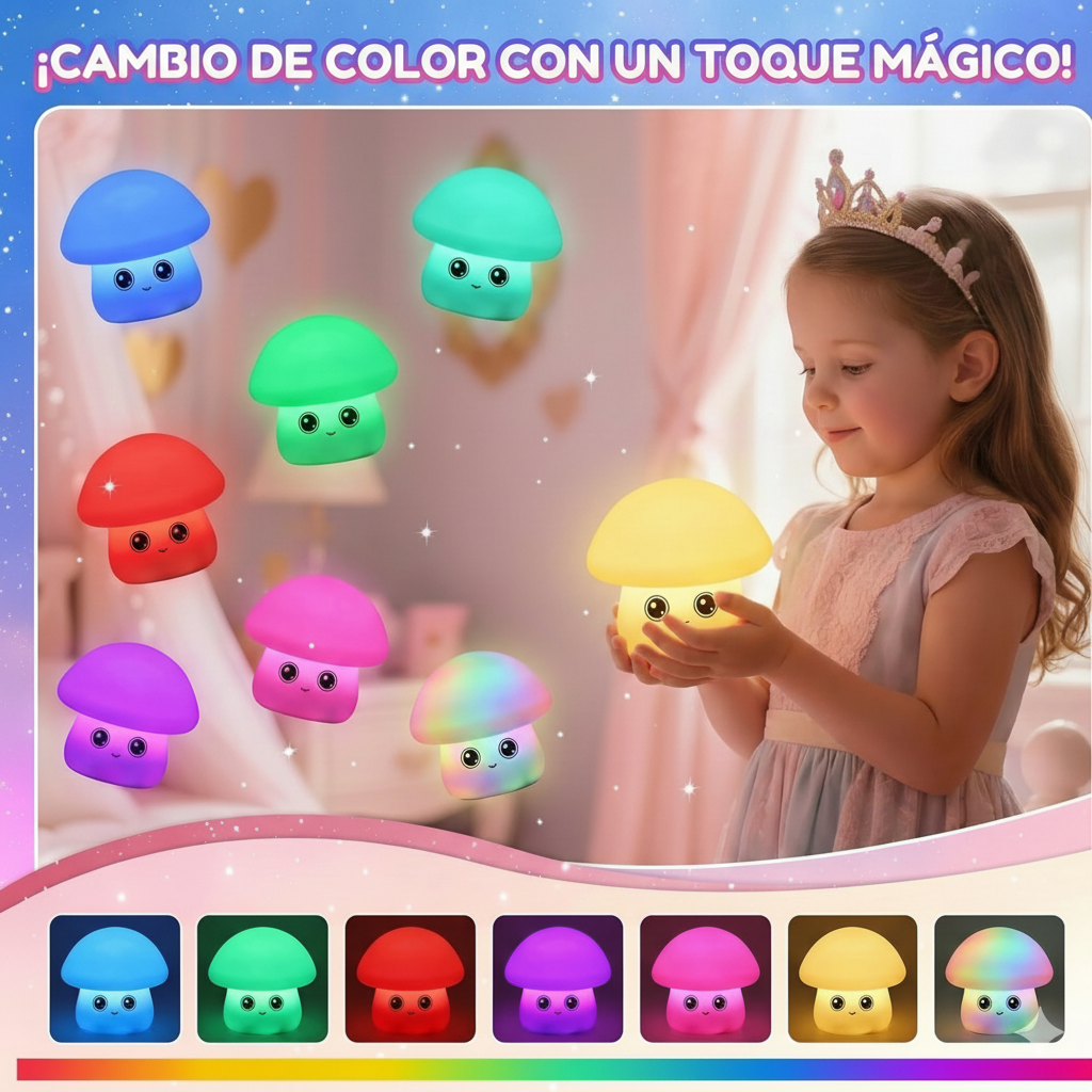 SweetNight: Lámpara Quitamiedos Soft Champiñon