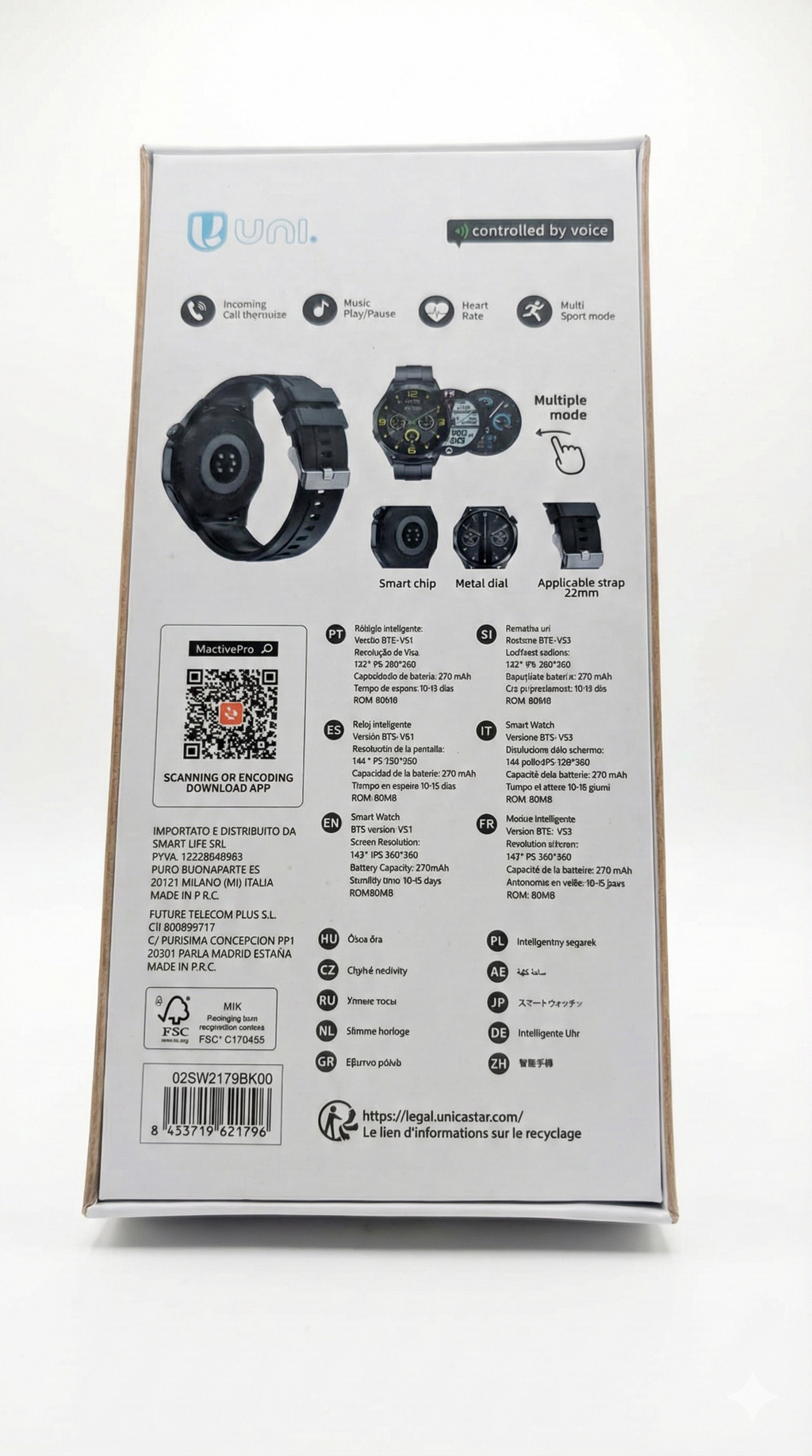 Smartwatch Uni  Watch GT4 MAX SW2179  de color negro