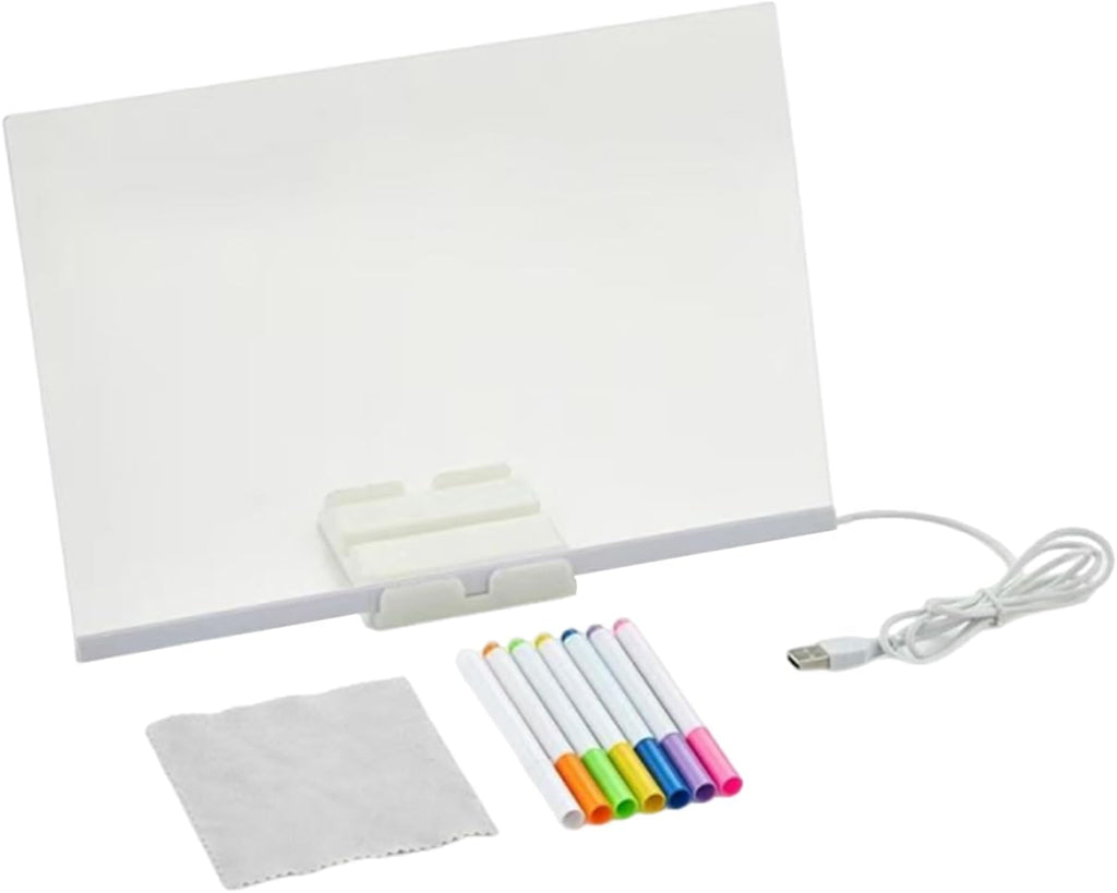 Pizarra Luminosa LED para Niños - Tablero de Notas Borrable con Luz,Material Educativo de Escritura Infantil, Herramienta de Dibujo Portátil para Escuela, Hogar, Viaje y Jardín