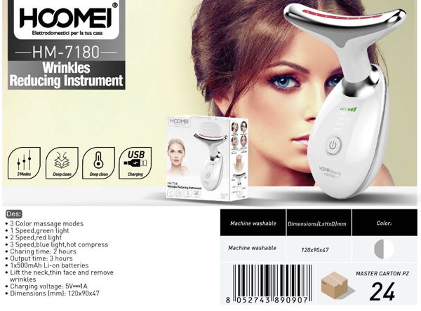 Masajeador facial para el cuello, dispositivo de máquina de eliminación de arrugas para reafirmar la piel del cuello de mano para el cuidado de la piel