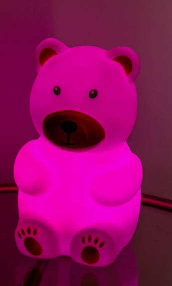 Osito Luz Nocturna LED para Lactancia y Bebés - Lámpara de Silicona Táctil Recargable - Luz Cálida + 7 Colores Relajantes (Copia) (Copia)