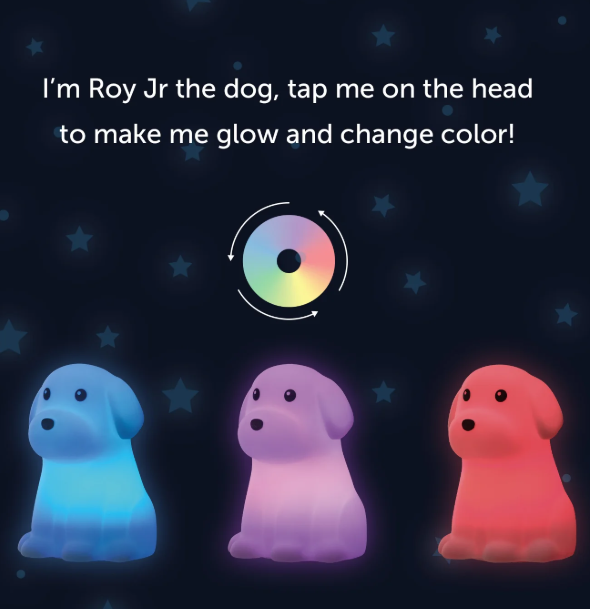 Perrito Luz Nocturna LED para Lactancia y Bebés - Lámpara de Silicona Táctil Recargable - Luz Cálida + 7 Colores Relajantes (Copia) (Copia) (Copia)