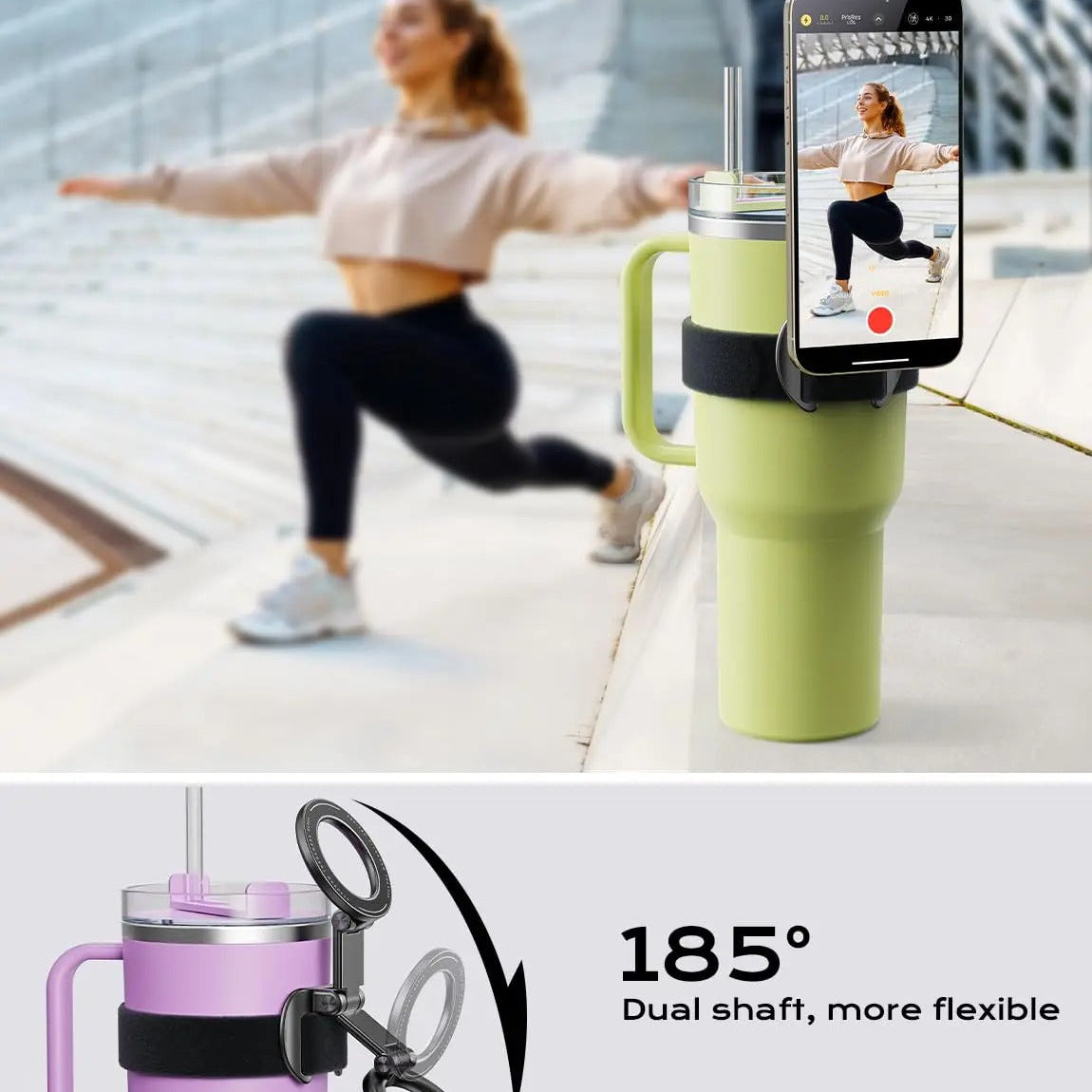 Soporte Magnético 360° para Móvil en Botella– ¡Tu Trípode de Gimnasio!